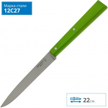 Нож столовый OPINEL №125, нержавеющая сталь, зеленый 001586 Нож столовый OPINEL №125, нержавеющая сталь, зеленый 001586